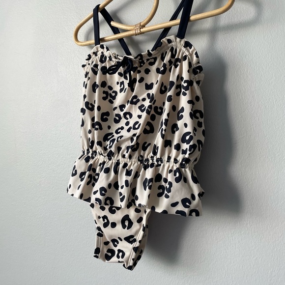 Baby Gap Cheetah Print Peplum Skirt One Piece Bathingsuit Size 5T - Picture 4 of 13